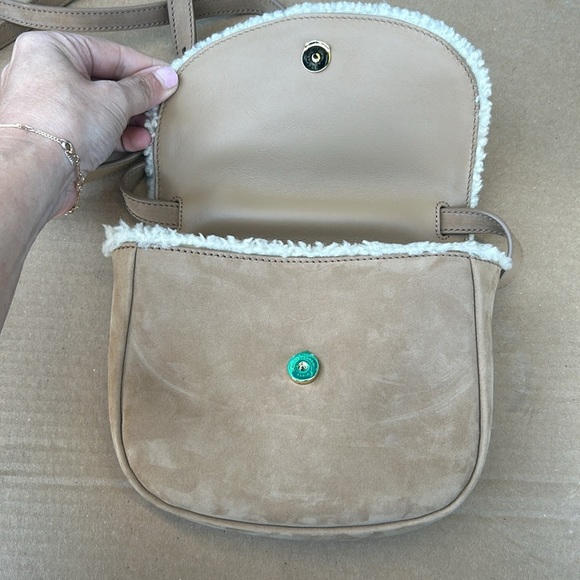 YSL Suede Shearling Small Kaia Satchel - Picture 6 of 8
